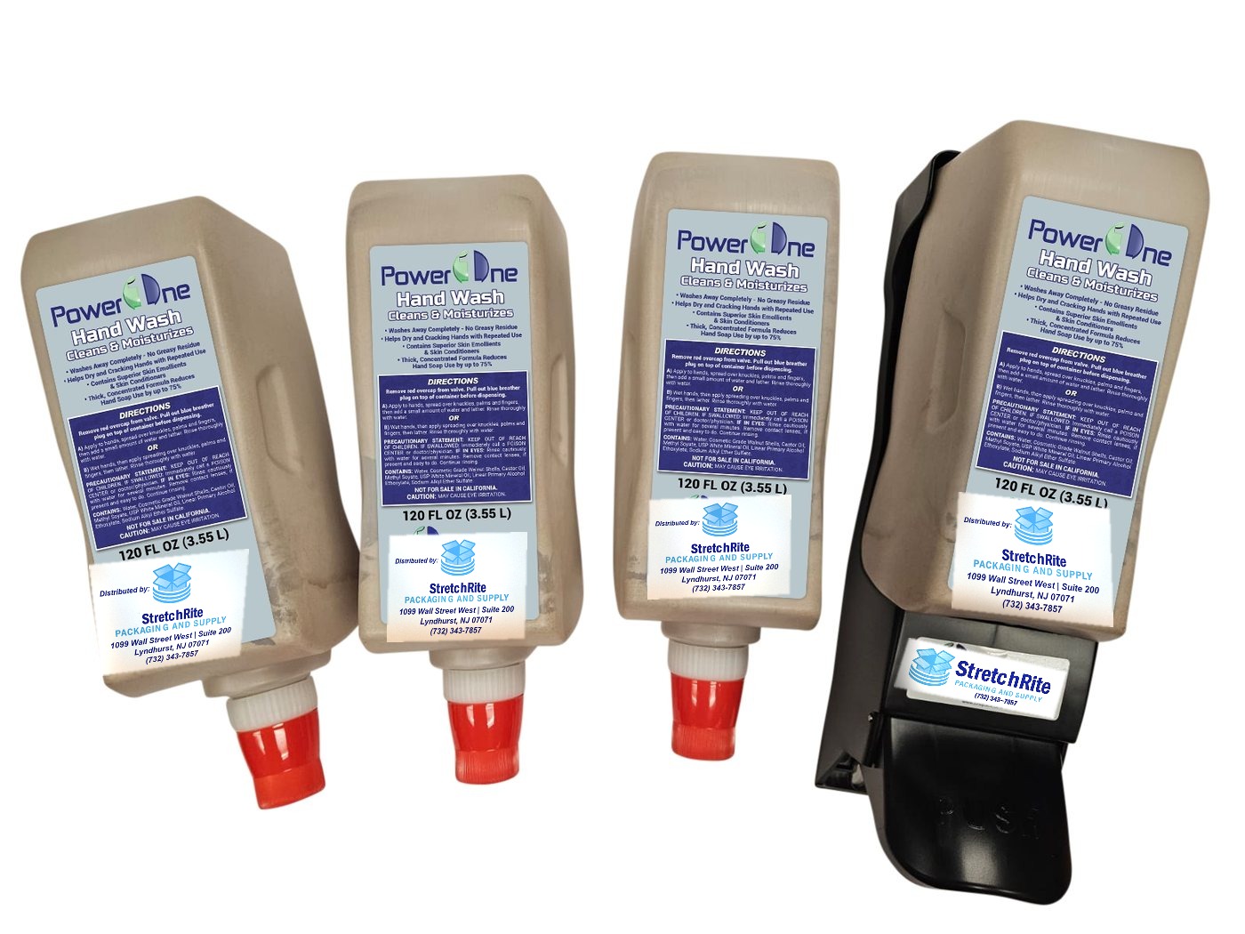 Power One Soap — Case of 4 × 3.55 L + Dispenser